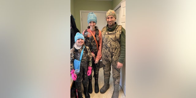 Molly Sampson (left), her sister Natalie Sampson and dad Bruce Sampson left their home at 9:30 a.m. on Christmas morning, Dec. 25, to look for fossils in a bay near Calvert Cliffs.