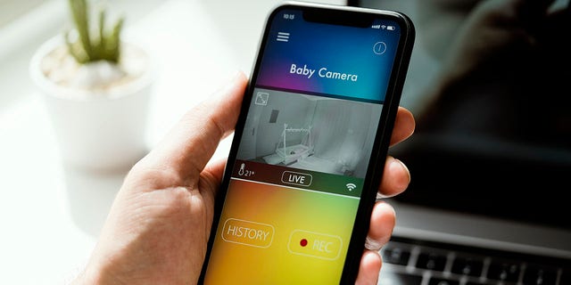 A baby monitoring app is shown on a smartphone screen. "I have profound respect for the quickness with which kids can have life-threatening injuries," said Dr. Meg Meeker of Michigan.