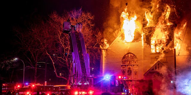 Portland Fire & Rescue response to Old Portland Korean Church blaze. 