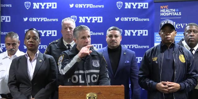 Authorities hold a press conference regarding the stabbing of two NYPD officers.