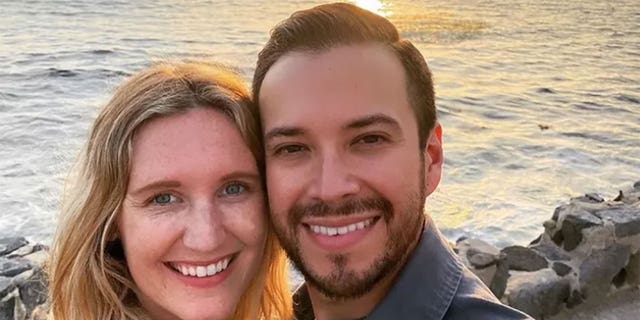 California public defender, Elliot Blair, and his wife, Kim, smile in a photo from a GoFundMe page. 