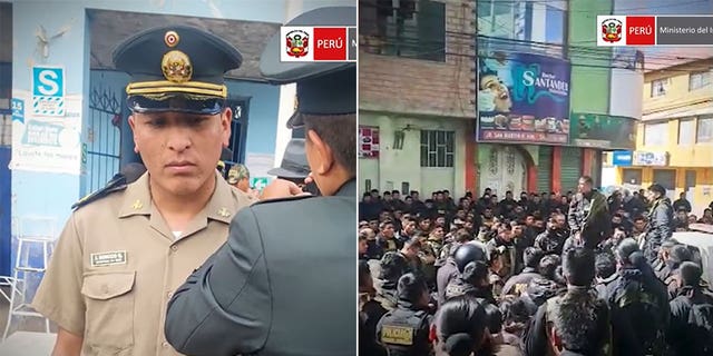 A Polícia Nacional do Peru ergueu um memorial para o policial assassinado José Luis Sonko Quispe, que foi queimado até a morte em sua viatura em meio a violentos protestos. 