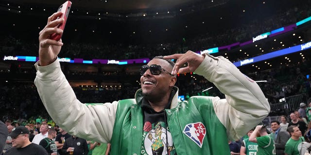 Paul Pierce attends a game between the Golden State Warriors and the Boston Celtics during Game 3 of the 2022 NBA Finals June 8, 2022, at the TD Garden in Boston.