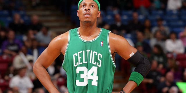 Paul Pierce #34 of the Boston Celtics looks on during the game against the Sacramento Kings at Arco Arena on February 16, 2010 in Sacramento, California. The Celtics won 95-92.