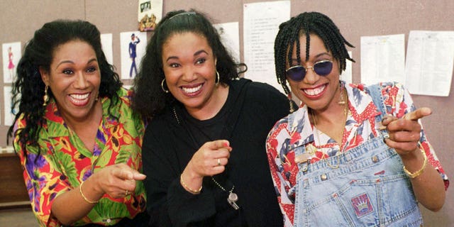 As irmãs Pointer, a partir da esquerda, em um estúdio de ensaio em Nova York, se preparando para ir para a estrada com o show da Broadway em 24 de agosto de 1995. "Não se comportando mal."