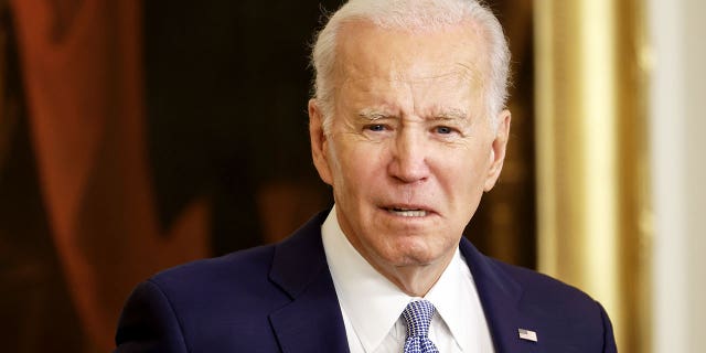 US President Joe Biden speaks during a ceremony at the White House. (Ting Shen/Bloomberg via Getty Images)