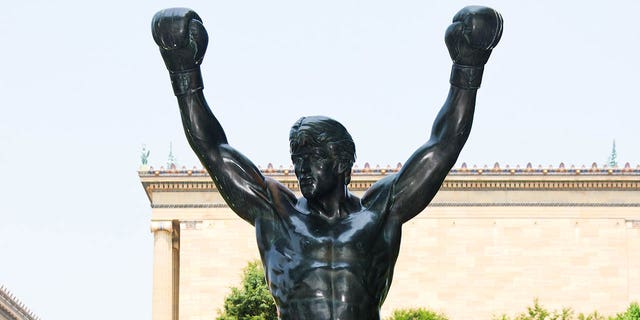 The Rocky statue during a press conference honoring WBC, WBC Diamond and Ring Magazine Light Heavyweight World Champion Bernard Hopkins at the Philadelphia Museum of Art June 1, 2011, in Philadelphia.  