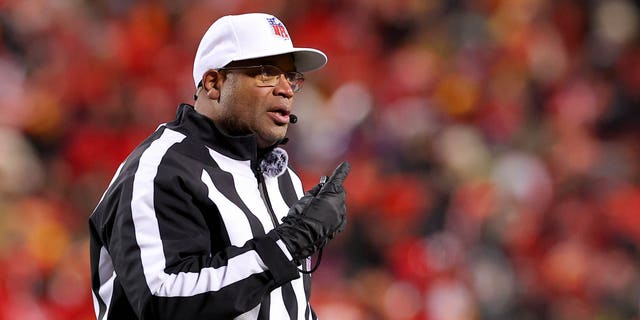 Referee Ronald Torbert is shown during the third quarter of the AFC Championship Game, Jan. 29, 2023, in Kansas City, Missouri.
