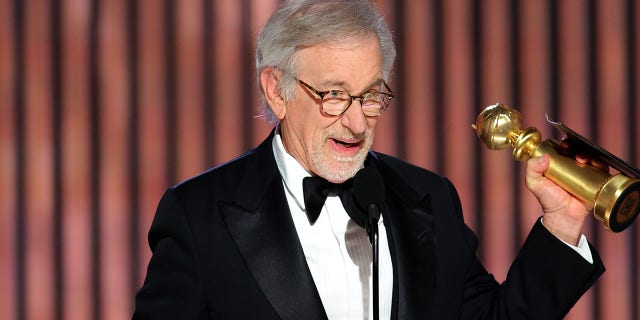 Steven Spielberg accepts best director award for "The Fabelmans." He eyes awards for the film at this year's Academy Awards ceremony.