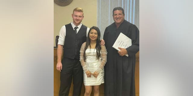 Jared James Dicus and Anggy Diaz were married by Waller County Judge Trey Duhon in October 2022. 