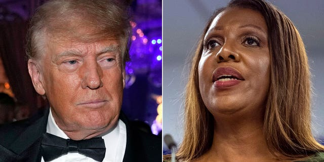 Former President Trump, left, dropped a second lawsuit against New York Attorney General Letitia James last week.