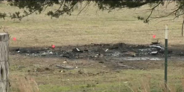 Scene of the crash where three former Texas high school athletes died after a police chase. 