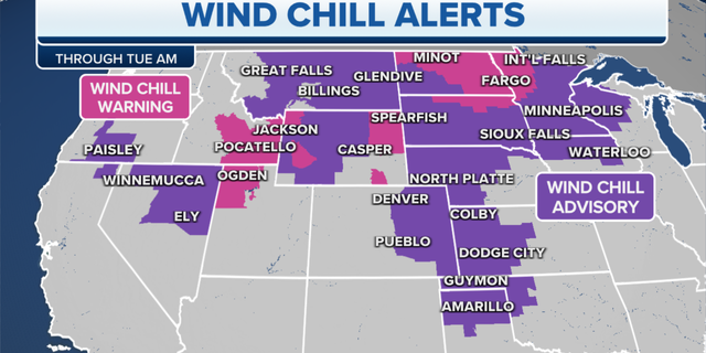 Where wind chill warnings and advisories are currently in effect.