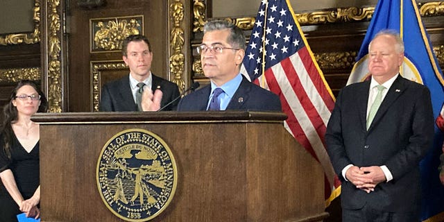 Health and Human Services Secretary Xavier Becerra visited Minnesota and spoke alongside state officials in defense of the Biden administration's pro-abortion agenda.