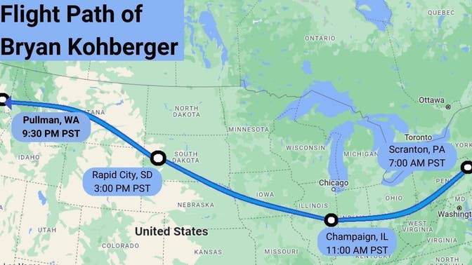 Route to Pennsylvania : r/BryanKohbergerMoscow