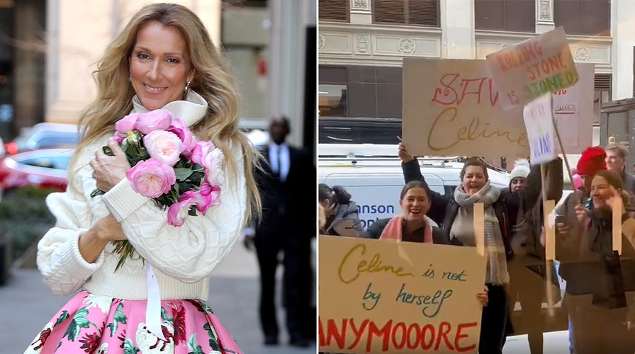 Celine Dion fans protest outside the Rolling Stone offices after they leave her out of 200 best singers list