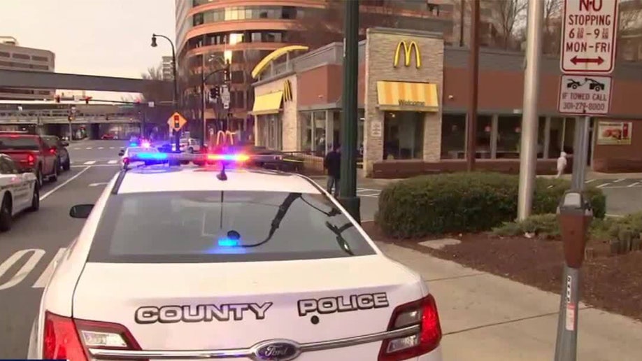 Police car near McDonald's