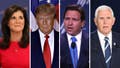 daily news top stories today From left to right, former Vice President Mike Pence, former President Donald Trump, President Biden, former U.N. Ambassador Nikki Haley and Florida Gov. Ron DeSantis