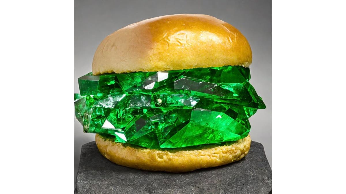 Burger with green filling