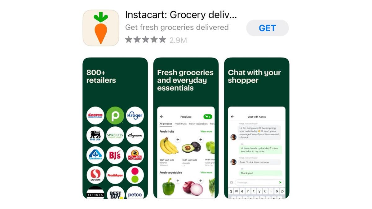 Instacart app display
