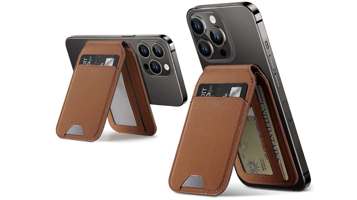 iphone leather wallet stand