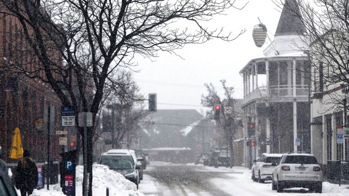 Snow in downtown Flagstaff, Arizona