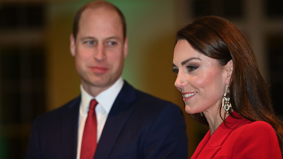 Britain's Prince William, Prince of Wales (L) and Britain's Catherine, Princess of Wales attend a pre-campaign launch event, hosted by The Royal Foundation Centre for Early Childhood,