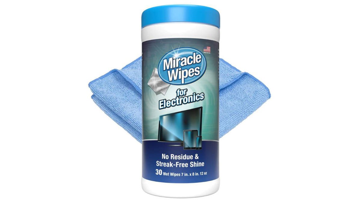 Miracle Wipes canister and cloth
