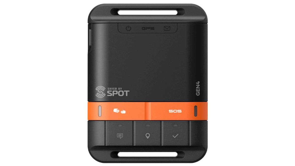 Orange and black emergency tracking device.