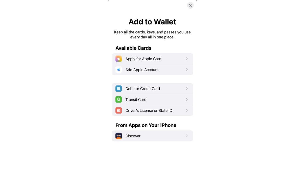 iphone wallet add cards keys