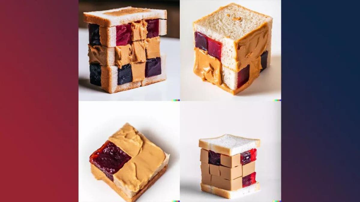 Sandwich in rubix cube form