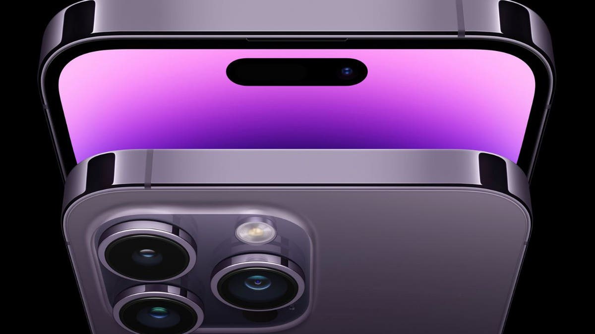 Top view of an iPhone with three cameras.