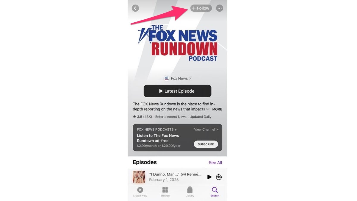 Follow podcast shows