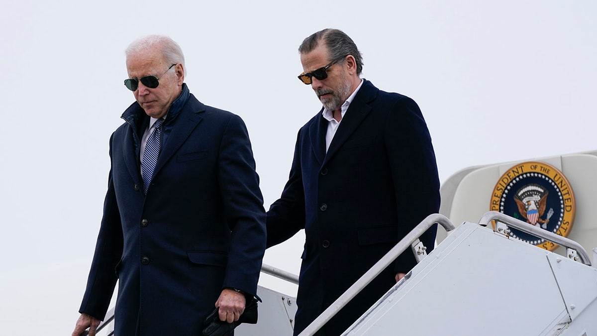 Hunter Biden, right with President Biden leaving Air Force One