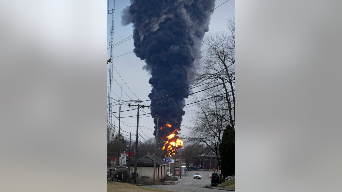 smoke from train derailment