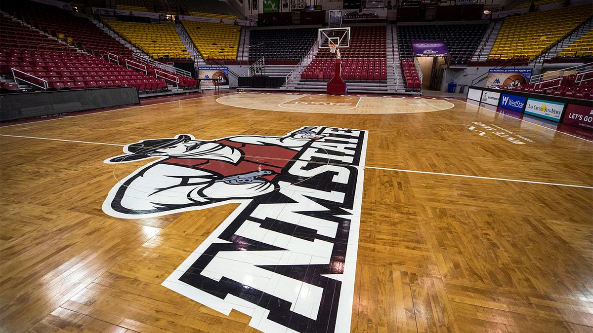 A picture of New Mexico State's basketball floor