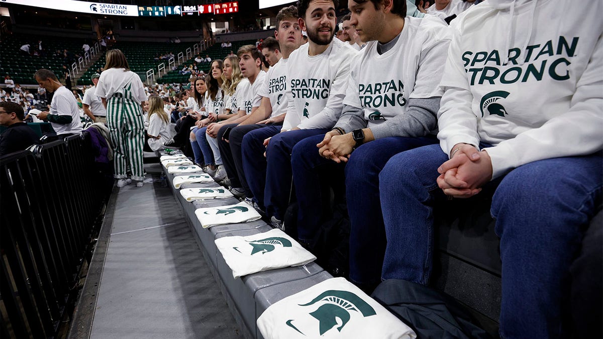 T-shirts on the seats at Breslin Center
