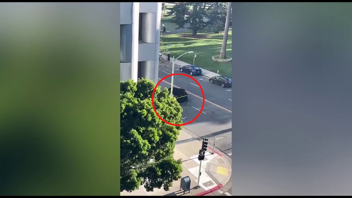 Street view of car crash scene