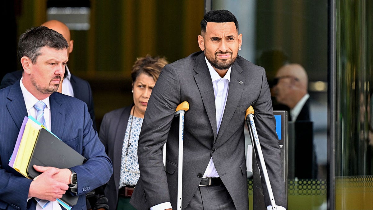 Nick Kyrgios leaves the magistrate court