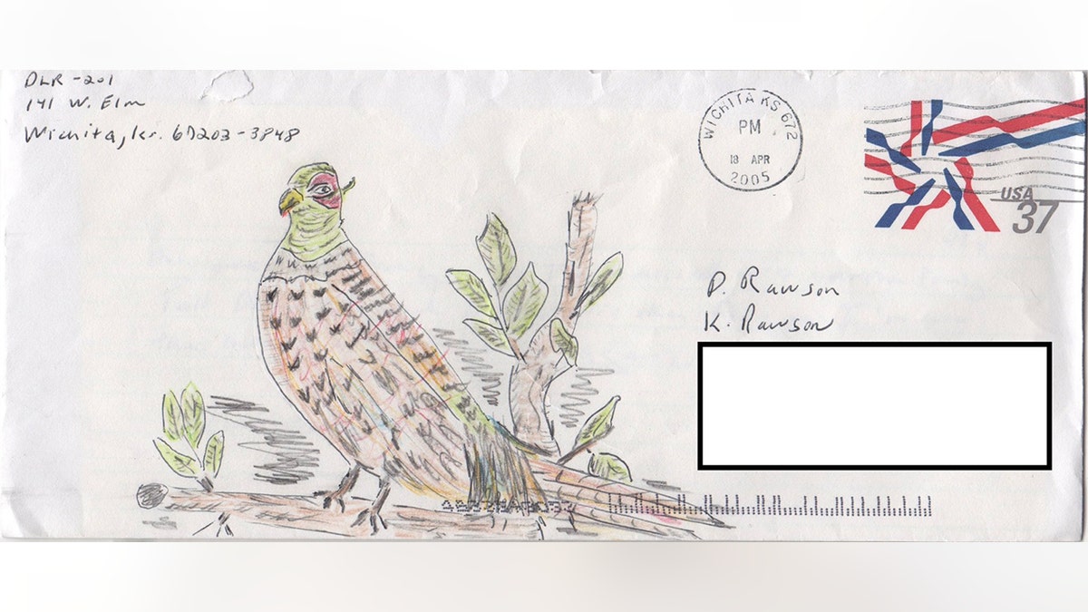 Colorful artwork on a standard envelop