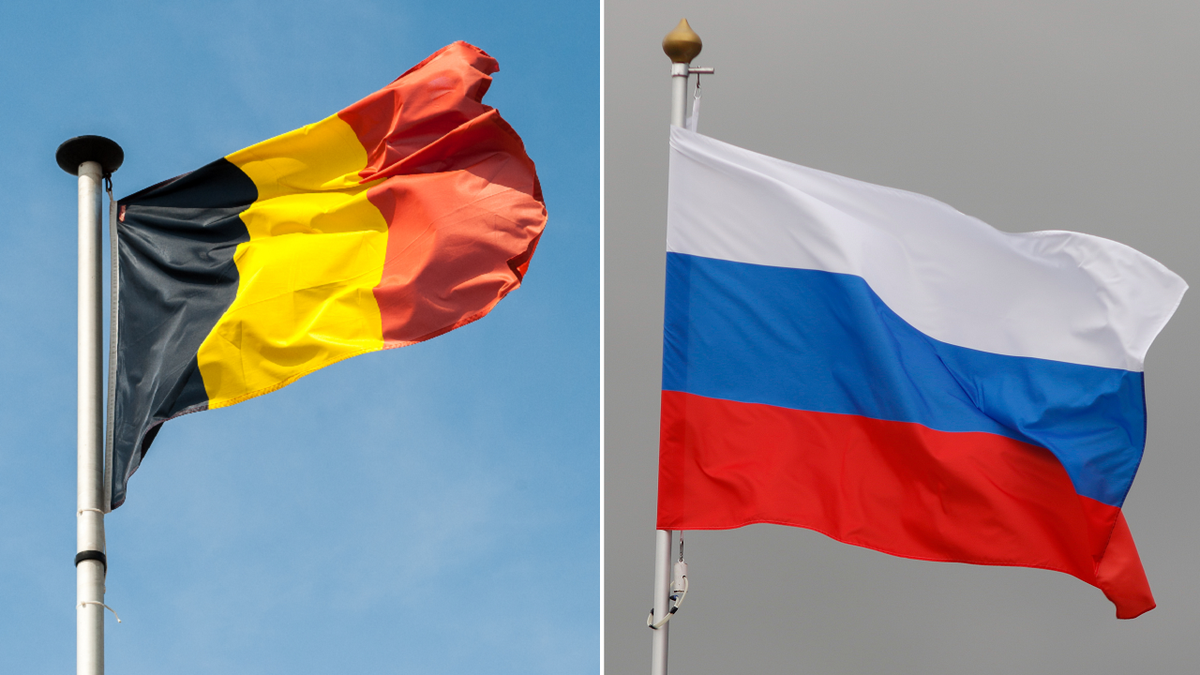 Belgium and Russia flags
