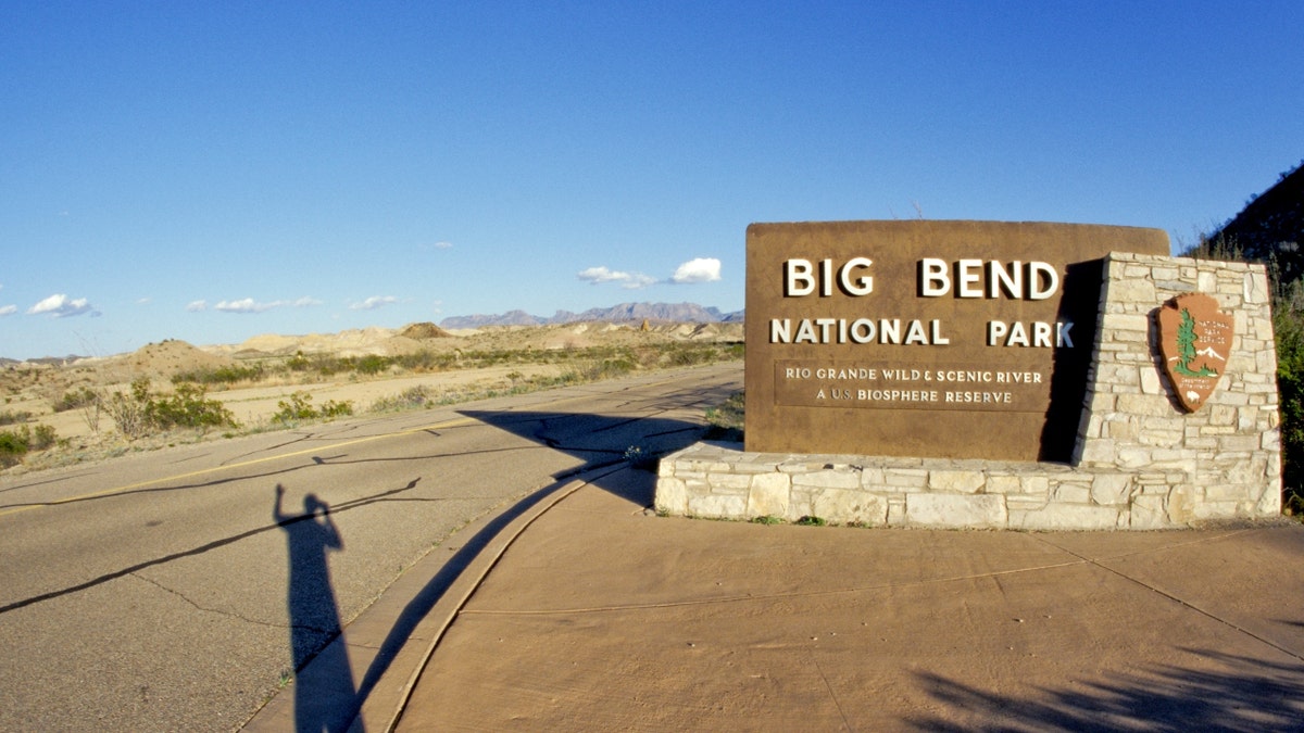 An entrance sign for Big Bend National Park