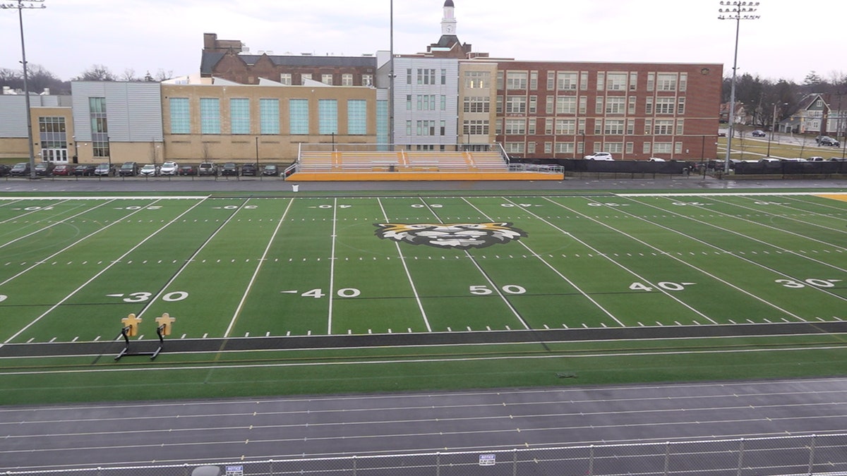 Overview of a high school football field