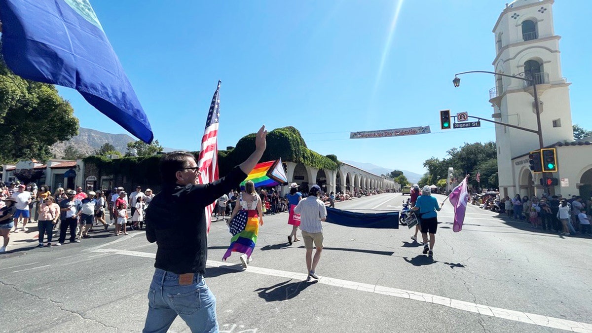 Anson Williams marching during a parade in Ojai