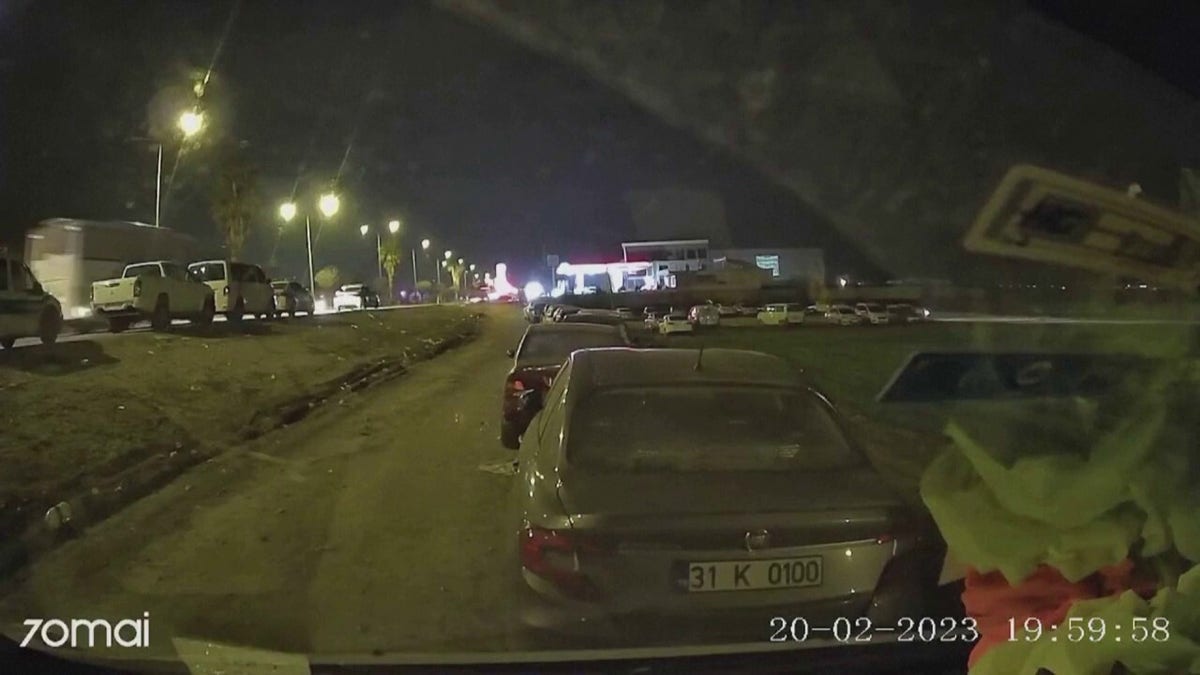 Dashcam video of Monday's earthquake in Turkey