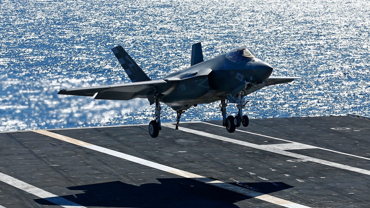 U.S. Navy test Pilot Tony Wilson makes the first ever landing of the F-35C 
