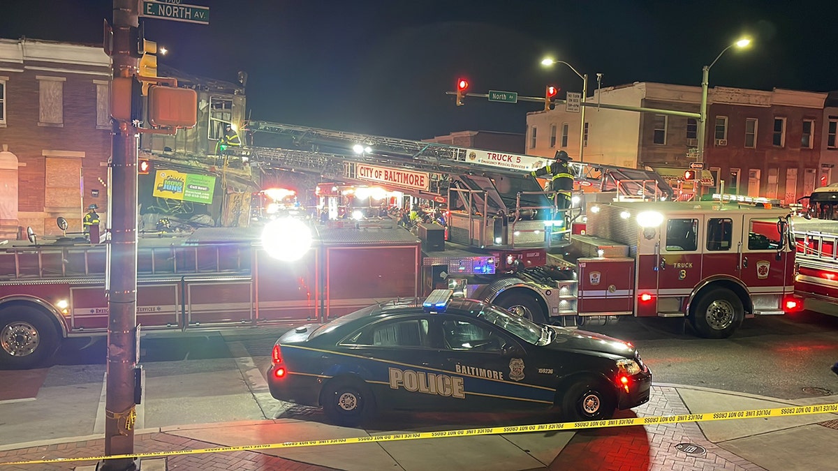 Police at the scene of the crash