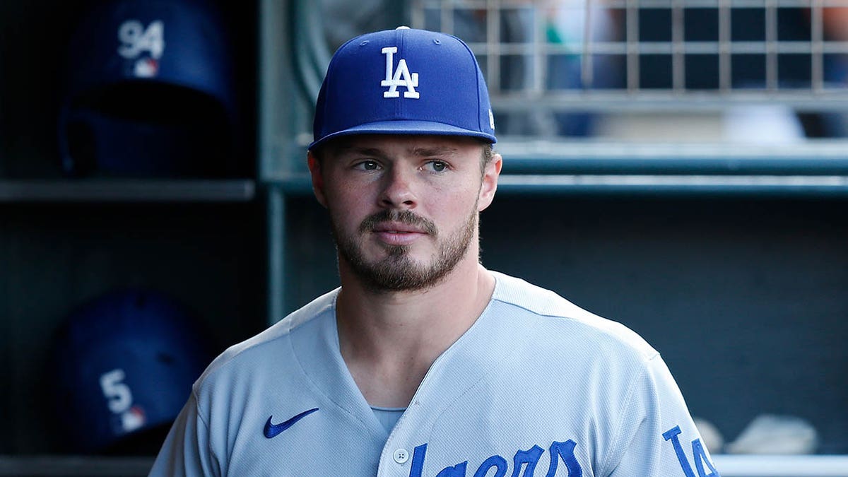 Gavin Lux in dugout