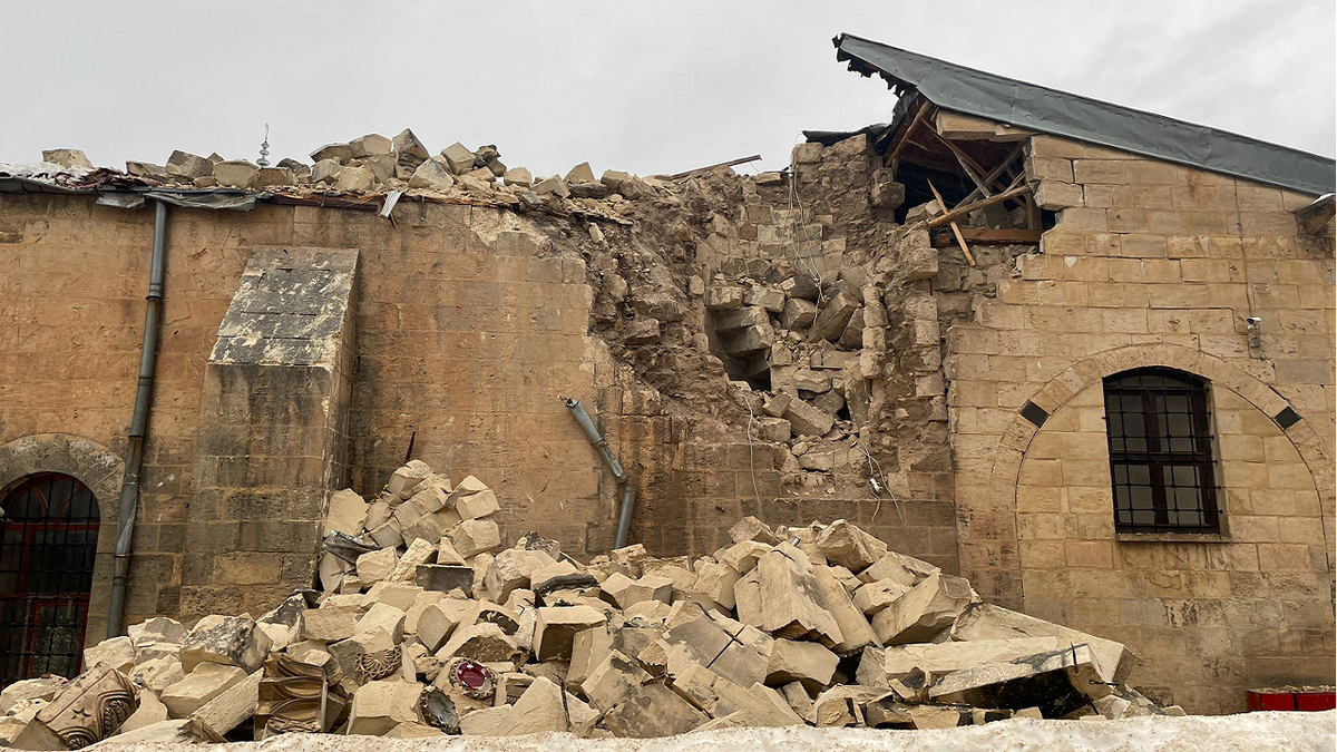 Gaziantep Castle structure damaged by 7.8-magnitude earthquake