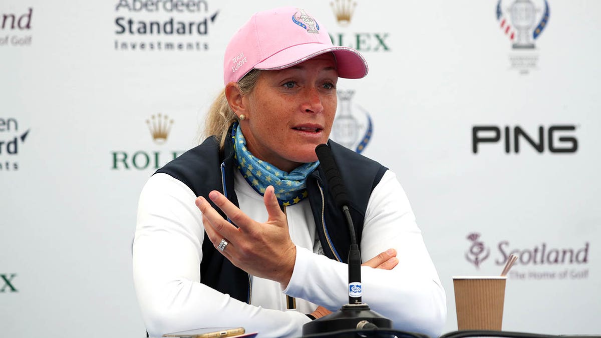 Team Europe's Suzann Pettersen during a press conference in 2019